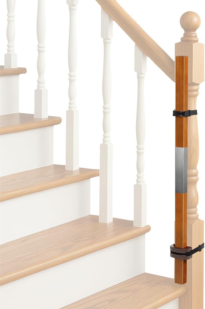 2 Pcs No Hole Stairway Baby Gate Adapter - Fits Round & Square Banisters, Compatible with Most Hardware and Pressure Mount Baby Gates Up to 37 inches Tall