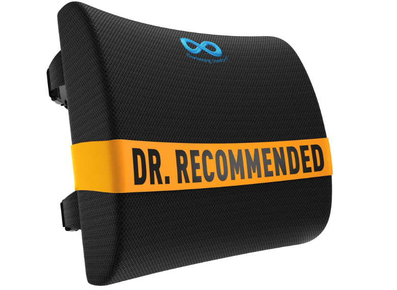 Everlasting Comfort The Original Lumbar Support Pillow for Office Chair - Improves Posture, Promotes Back Pain Relief - Superior Back Support for Gaming and Desk Chairs - Lumbar Pillow for Car, Couch