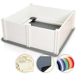 48"x 48" Whelping Box Kit for Dogs and Puppies with Rails,Suitable for Large/Medium Dogs,White