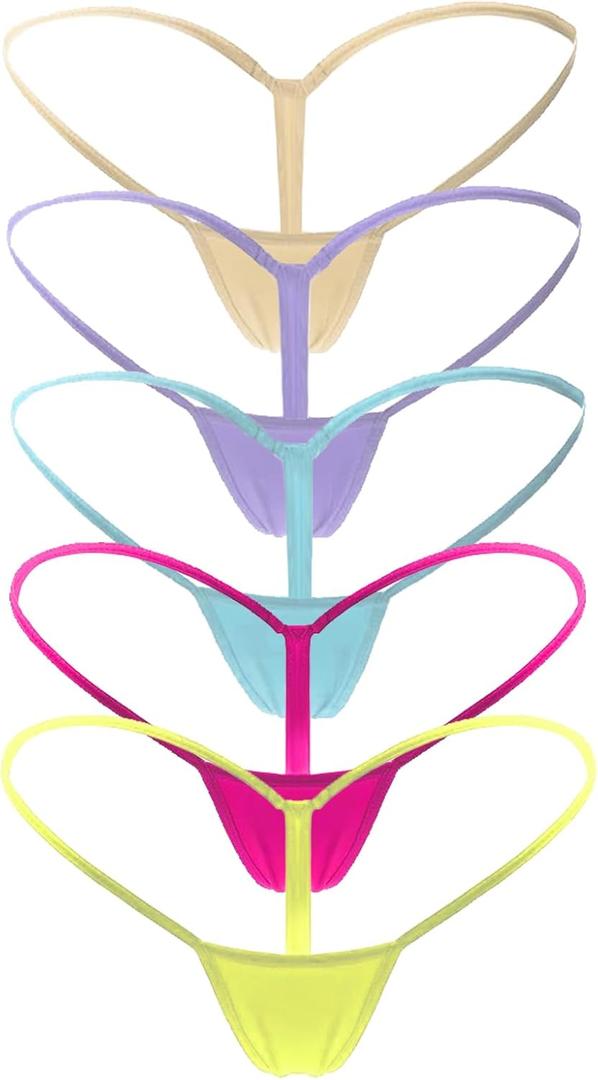 Mbotnee Women's G-Strings Micro Thongs Tiny Panties Underwear (Large)