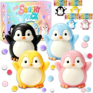 2 x 4PCS Big Penguin Squishy - Squishy Fidget Stress Relief Squeze Kit, Taba Fidget Kit