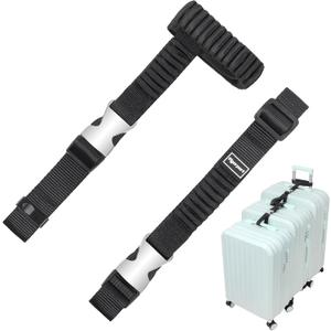 Vigorport Luggage Straps, Metal Luggage Connector Straps for Suitcases, Stretchable Add A Bag Adjustable Attachment Accessories Belts (Black, Medium) Vigorport Luggage Straps, Metal Luggage Connector Straps for Suitcases, Stretchable Add A Bag Adjustable Attachment Accessories Belts (Black, Medium)