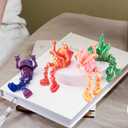 3D Printed Articulated Gnome Figurine - Hip-Hop Rock Hand Gesture, Movable Chain Joints, Gradient Pink-Orange - Christmas Decor & Fun Desk Toy