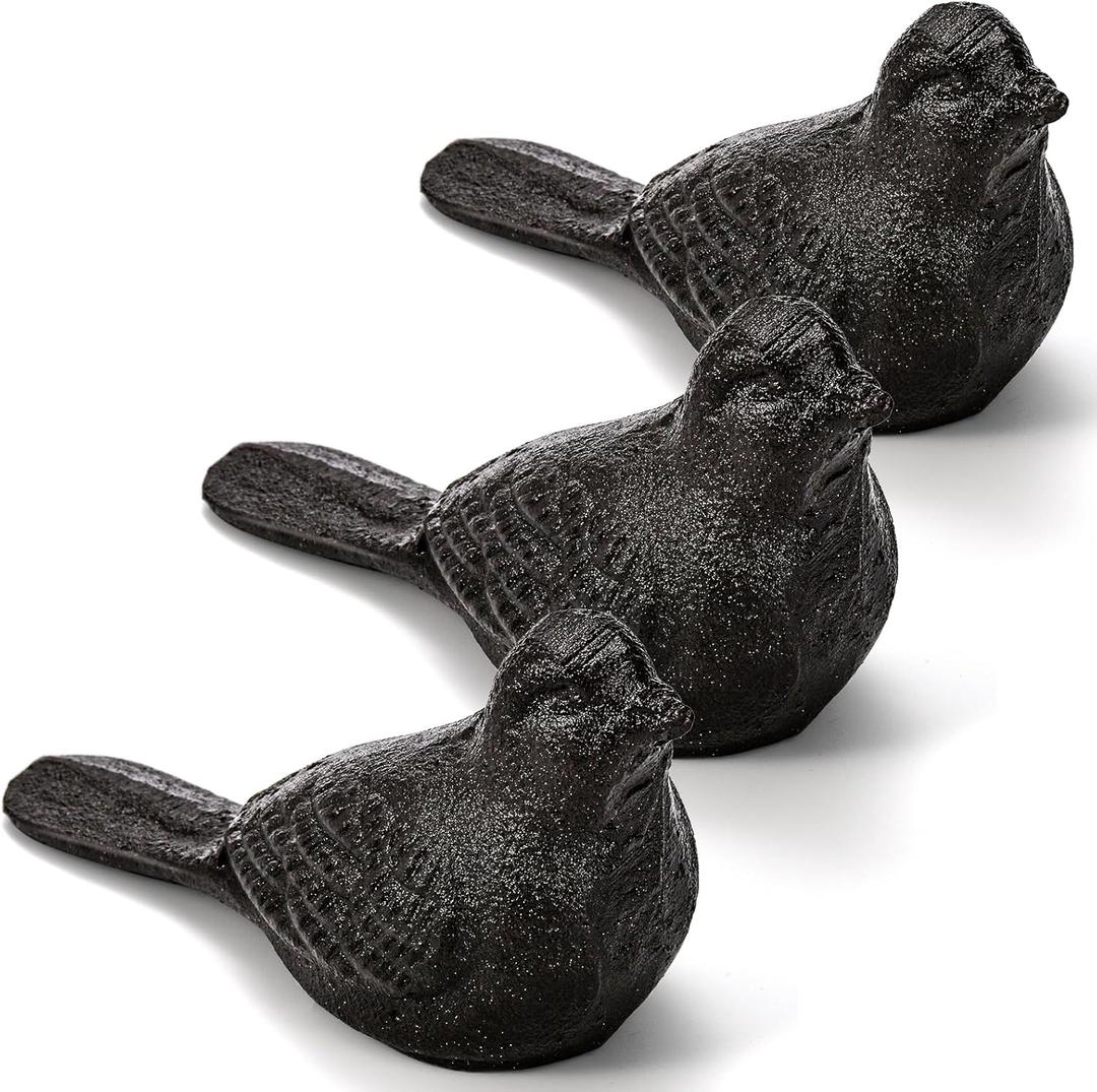 ZOOFOX 3 Pack Cast Iron Door Stopper, Decorative Door Stop, Heavy Duty Rustic Bird Door Stop Wedge for Carpet, Tile, Concrete or Wooden Floor