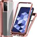 Ailiber for HMD Vibe 4G Clear Case with Screen Protector, [Not Fit HMD Vibe 5G], Dual Layer Shockproof Bumper, Clear Transparent [Anti Yellowing], Slim Scratch-Resistant Cover-Rose Gold