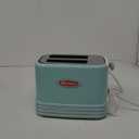 Nostalgia New and Improved Wide 2-Slice Toaster Perfect For Bread, English Muffins, Bagels, 5 Browning Levels, With Crumb Tray & Cord Storage, Aqua