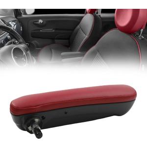 Dasbecan Front Right Side Seat Armrest Compatible with Fiat 500 2016 2017 2018 2019 Passenger Adjustable Arm Rest Elbow Support Pad Replace# 6BV48KRLAA,Red