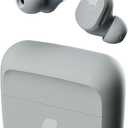 Skullcandy Mod Wireless Earbuds, Bluetooth Headphones, Up to 32 Hours Battery, Noise Isolating Fit, Sweat and Water Resistant, Microphone for iPhone Android - Light Grey/Blue