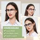 Large Reading Glasses Women Trendy Thick Square Readers 1.0 1.25 1.5 1.75 2.0 to 4.0 5.0 6.0 Spring Hinge (Slim Rim-black/Clear)