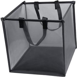 Mesh Laundry Hamper Handle Portable Laundry Basket for Clothes Toys and Blankets Breathable Design Material for Home Dorm and Travel (Black)