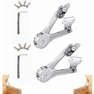 Toy Box Hinges Soft Close - Lid Support Hinges Chest Hinges for Toy Box Chest Trunk, Soft Close Lid Stay Hinges Support 50lb/2pcs (Hingex), Silver, SUI-C3209