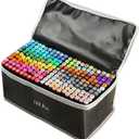 ZECHOMA 168 Colors Alcohol Markers Artist Drawing Art Dual Tip Markers Perfect for Kids Students Adult(168 Black Shell)