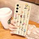 for Samsung Galaxy A13 5G/A04S Phone Case, Fashion Flower Pattern Design Girls Women Liquid Silicone Cover, Slim Shockproof and Scratch-Resistant Soft Case for Samsung A13 - White