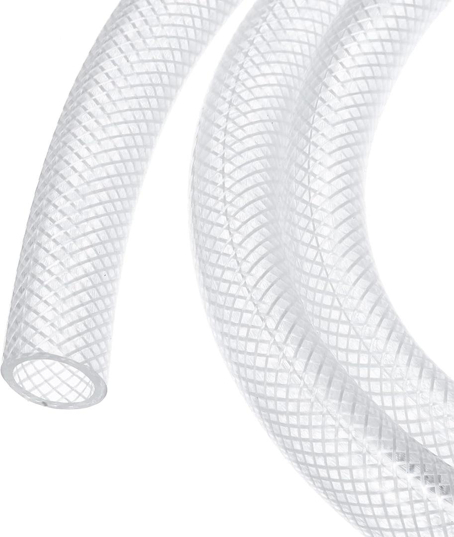 MECCANIXITY Braided Clear PVC Vinyl Tubing 5/8" ID PVC Tube High Pressure Water Hose 10ft for Industrial Tubing, Pump, 15.9mm x 21mm