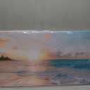 Goldfoilart Ocean Beach Sunset Canvas Wall Art for Bedroom Seascape Paintings Coastal Picture Framed Artwork for Bathroom Living Room Office Wall Decor 20" x 40"