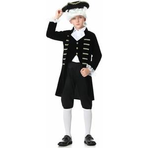 GRAJTCIN Kids Colonial Costume for Boys Kids Historical Halloween Costume 6 PCS Set XXL