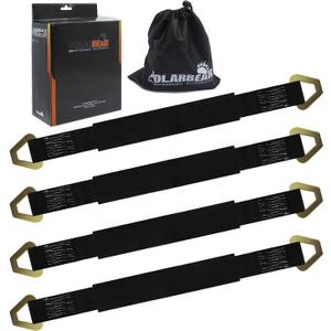 POLARBEAR Axle Tie Down Straps Heavy Duty 4-Pack 2" X 38" with Wear Pad and D-Ring 10,000 LBS Breaking Strength for Truck/Trailer/ATV/UTV/Cargo Moving Securing(Black)
