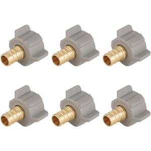(Pack of 6) PLUMBINGMASTER Pipe Fitting - 1/2" Pex 1/2" Female NPT Swivel Adapter Barb Crimp Fitting, Anti-Corrosion, No Lead, (PEX1807202-6PCS)