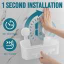 TAILI Shower Caddy Suction Cup 2 Pack, Heavy Duty Bathroom Organizer, Removable Shelves for Inside Shower, Shampoo, Waterproof Suction Plastic Storage for Bathroom Accessories Holder, White