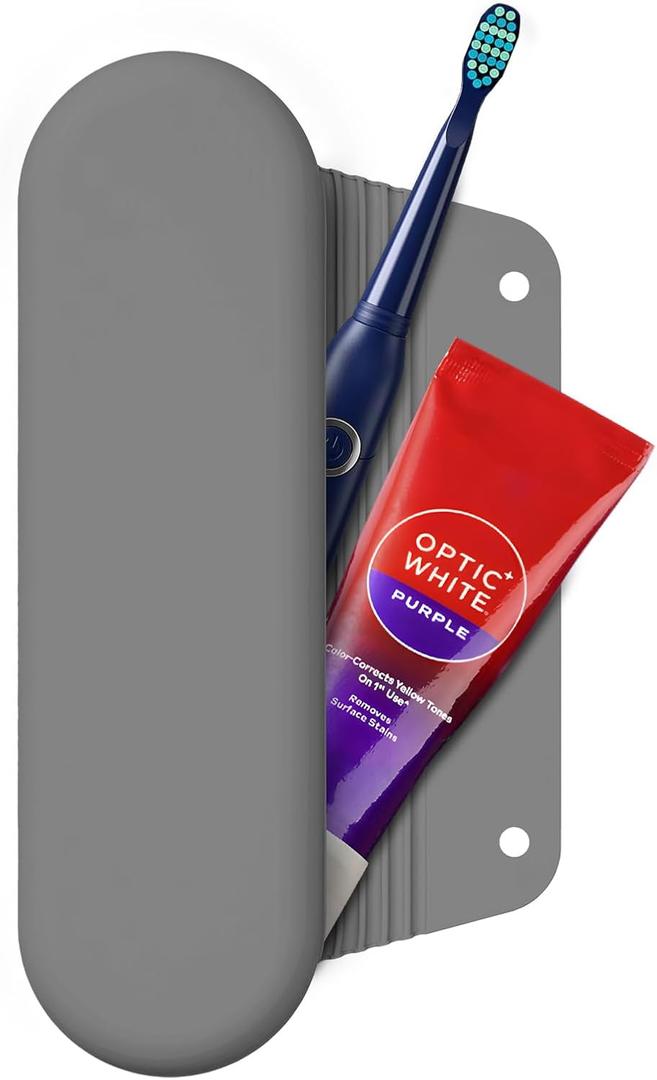 Silicone Electric Toothbrush Travel Cover, Toothbrush Travel Containers Bag Case for Men and Women,Keeps Toothbrush Fresh and Clean, Fits Most Manual and Electric Toothbrushes - Gray