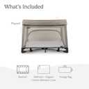 UPPAbaby Remi Playard | Deluxe 3-in-1 Portable Playard, Bedside Bassinet + Travel Crib| Mesh Bassinet, Mattress, Organic Cotton Mattress Cover + Storage Bag Included | Wells (Dark Taupe Mlange)