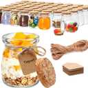Brajttt 3.4 oz Small Glass Jar with Cork Lids,48 pcs Mini Glass Bottles,Spell Jars with Twine and Labels,Pudding Yogurt Jar for DIY Crafts,Wedding,Gifts,Party Favors,Baby Shower