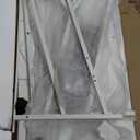 Gaming Computer Desk with Power Outlets, Gaming Desk with Hutch and LED Lights, Reversible PC Gaming Desk with Pegboard, Carbon Fiber White, 47"