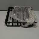 ERYTLLY Wall Mounted Nail Polish Rack, Rectangle Nail Storage Organizer, Salon Shelf Organizer (Black)