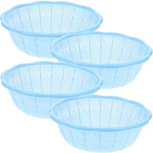 Luxshiny 4pcs Plastic Rice Washing Basket Multifunctional Colander for Fruits Vegetables Kitchen Washing Tool Random Colors for Rice Pasta and Prep
