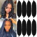 Springy Afro Twist Hair 8 Packs Marley Twist Braiding Hair Pre Separated Spring Twist Hair for Faux Locs Crochet Hair Kinky Twist for Braiding Synthetic Hair Extensions (1b#, 24inch(Pack of 1)