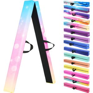 8FT Folding Balance Beam -Gymnastics Floor Beam -Gymnastics Equipment for Kids,Wood core- Anti-Slip Bottom and Carrying Bag for Home