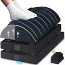 XXL(20in) Foot Rest for Under Desk at Work with 3 Adjustable Heights, Foot Stool with Bamboo Charcoal Foam, Feet Warm Pocket Footrest for Office Gaming Chair, for Leg Support -Black