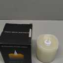 Flameless Candles Battery Operated with Timer, 3D Moving Flame Flickering, Last 600+ Hours Battery Candles, 3" x 3" Ivory Real Wax Electric LED Candle for Wedding Party Decorations
