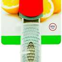 OXO Stainless Steel Measuring Spoon Set, Silver, 4-Piece & Culinary Fresh Lemon Zester & Cheese Grater with Razor Sharp Stainless Steel Blade & OXO SoftWorks Stainless Steel Kitchen Shears, 1 Count, Red