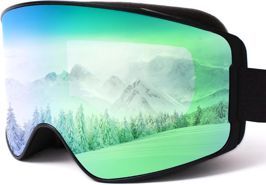 Eclipse Optics - OTG Ski Goggles with Interchangeable Lens System - Polarized Anti-Fog Snowboard Over Glasses Goggles