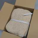 5 Pack Small Woven Storage Baskets for Shelves, Cotton Rope Baskets Organizer for Bathroom, Closet & Nursery, Decorative Storage Bins for Organizing Socks, Toys, 11.8"x7.9"x4.7", Khaki/White