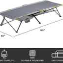 CORE Folding Camping Cot | Extra Wide Heavy Duty Camp Cot with Removable Side Table & Mesh Gear Loft | Folding & Portable Camp Bed with Carry Bag | Supports 300 lbs, 41 inches x 7 inches x 7 inches