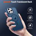 SUPFINE Magnetic for iPhone 15 Pro Max Case(Compatible with MagSafe)(Military Grade Drop Protection) Slim Translucent Matte Shockproof with Anti-Fingerprint Phone Case,Deep Blue