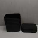 6 Pack Black Storage Bins with Lids for Shelves, Plastic Storage Containers with Lids for Organizing, Stackable Storage Boxes with Handle, Black Storage Bins for Classroom, Craft, Snacks