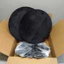 2 PCS Gumcoly Round Memory Foam Chair Cushion Circle Bar Stool Pad Detachable Chair Seat Cushion with Removable Cover and Rubber Back Anti Slip Kitchen Dining Chair Pad 17 Inches Black