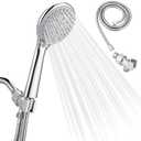 Detachable Handheld Shower Head with Hose - High pressure 5 Functions Showerheads Hand Held Shower Heads,Extra Long 4.7 ft. Stainless Steel Hose and Holder.