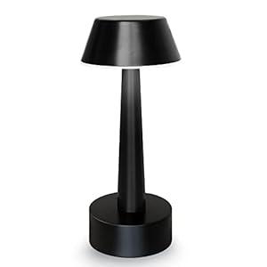 Egobasic Rechargeable Cordless Small Table Lamp Portable Battery Operated Lamp Touch 3 Way Dimmable Metal Bedside Night Light Lamps for Bedroom, Dining Room Patio Restaurant Bar Hotel (Black)