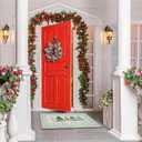 Green Christmas Tree Door Mat, Merry Christmas Vacation Doormat for Outdoor Indoor Outside Entrance Entryway, Winter Xmas Holiday Welcome Mat for Front Door Porch, 17x30 Inches