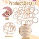 80 Pcs 2.8 Inch Wooden Rings for Crafts, Unfinished Solid Macrame Rings Natural Wood Ring for DIY Crafts Connectors Jewelry Making Handmade Project