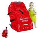 Infant Car Seat Travel Bag for Airplane - Durable Gate Check Bag for Car Seats that fits easily on Convertible Car Seats, Infant Carriers & Booster Seats (Backpack, Red)