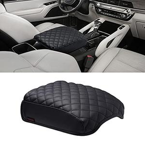 KMMOTORS Telluride Console Cover, Armrest Cushion, Vegan Leather, Console lid Protector, Anti-Scratch (Black)