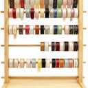 6 Tier Wooden Ribbon Organizer, 20.87 x 15.75 x 7.87 in Ribbon Holder for Craft Ribbon Storage Spool Holder Display Rack for Craft Room Sewing Storage, DIY Projects, Gift Wrapping, Art Supplies