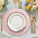 12 x Omuriko Pink Charger Plates Set of 12, 13" Plastic Chargers for Dinner Plates, Thanksgiving, Christmas Party Banquet Serveware Supplies