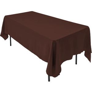 60 x 102-Inch Rectangular Polyester Tablecloth - Made in USA - Wrinkle-Resistant, Flame Retardant, Durable Party Table Cover, Banquet Tablecloth, Wedding Table Cover - Chocolate