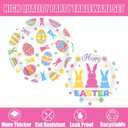 Happy Easter Plates and Napkins Set with Colorful Bunny Eggs and Daisy, Easter Party Decorations Disposable Bunny Paper Dinnerware Set for Spring Holiday Birthday Party Baby Shower, Serve 24